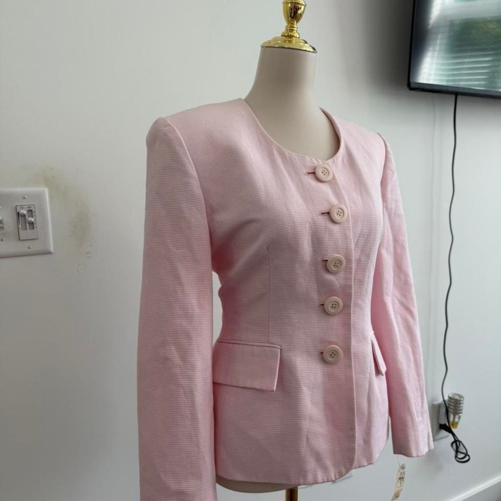 NWT Vintage 1996 Christian Dior Neiman Marcus Pink Blazer — Size 12 - Picture 2 of 8